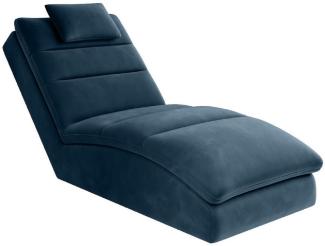 Casa Padrino Luxus Chaiselongue mit Kopfkissen Blau 85 x 170 x H. 92 cm - Wohnzimmer Liegesessel - Relexliege - Recamiere - Wohnzimmer Möbel - Luxus Möbel