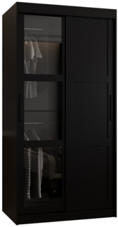 MOEBLO Schiebetürenschrank DEMO III (Kleiderschrank Schwebetürenschrank 2-türig Schrank mit vielen Einlegeböden und Kleiderstange mit LED Gaderobe Schiebtüren Schlafzimmer- Wohnzimmerschrank Modern Design)