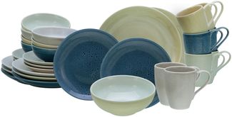 CreaTable 19786 Kombiservice Reactive Nordic für 8 Personen, Steinzeug, mehrfarbig (1 Set, 32-teilig)