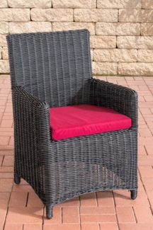 CLP Polyrattan Gartenstuhl Fontana 5mm,schwarz rubinrot