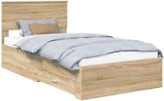 vidaXL Bettrahmen mit Kopfteil Sonoma-Eiche 100x200 cm Holzwerkstoff 3410933