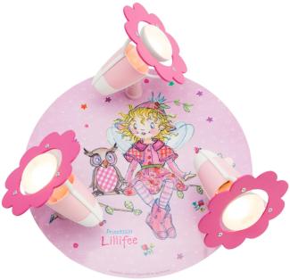 Elobra No. 131022 Deckenleuchte Rondell Prinzessin Lillifee mit Eule 3-flammig, Rosa