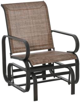 Outsunny Schaukelstuhl Relaxstuhl Gartenschaukel Schaukel Stuhl outdoor für Terrasse Balkon (Gartenstuhl, 1 St), Texteline, Braun, 62 x 75 x 91,5 cm