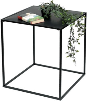 DanDiBo Couchtisch Schwarz Metall L Beistelltisch Wohnzimmer 96252 Tisch Beistelltisch 52 cm Sofatisch Küchentisch Modern