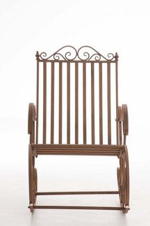 TPFLiving Schaukelstuhl Smiela (Schwingstuhl - Relaxstuhl - Lehnstuhl), Gestell: Eisen lackiert - Sitzfläche: Eisen Braun