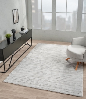 Vimoda Teppich Wohnzimmer Kurzflor, 3D Stein Effekt ultra weich, Rechteckig, Höhe: 10 mm, Läufer, Creme, Grau, Anthrazit Hoch Tief Motiv,Schlafzimmer