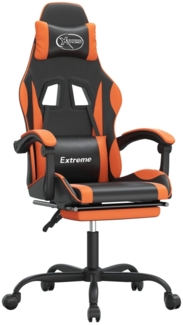 vidaXL Gaming-Stuhl mit Fußstütze Drehbar Schwarz & Orange Kunstleder [349585]