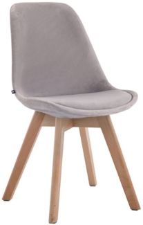 CLP Besucherstuhl Borneo V2 Samt mit Polsterung,grau natura