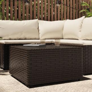 vidaXL Garten-Couchtisch Quadratisch Braun 50x50x30 cm Poly Rattan 319858