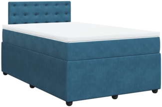 vidaXL Boxspringbett mit Matratze Blau 120x200 cm Samt 3287726