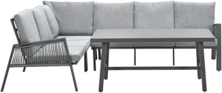 ANDREA Rope Ecklounge Gartenmöbel Gruppe links grau Ecke&Tisch
