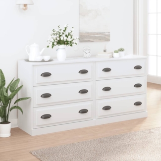 vidaXL Sideboards 2 Stk. Weiß Holzwerkstoff 3185239