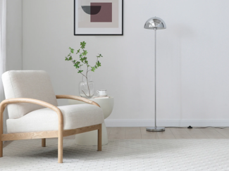 Vente-unique - Stehlampe – verchromtes Metall – Ø 30 x H 149 cm – ONTARIO