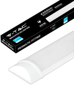 V-TAC Feuchtraumleuchte LED 120 CM - 40W - mit Samsung Chip - Rechteckige Lampe 4300 Lumen IP20 für Wand, Garage, Shop - LED Röhre - Prismatische Deckenleuchte LED - Licht 3000K Warmweiß