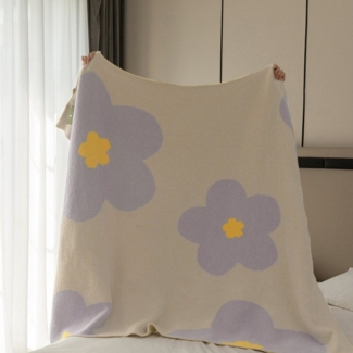 Wohndecke Weiche Kuscheldecke Sofa Decke,130x170cm, Jibenhome, Florales Muster,Decken für Sofa Tagesdecke und Couch
