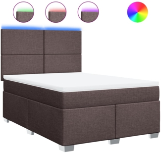 vidaXL Boxspringbett mit Matratze Dunkelbraun 140x190 cm Stoff 3292779