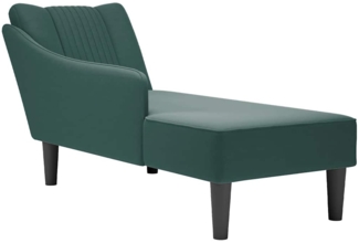 vidaXL Chaiselongue mit Rechter Armlehne Dunkelgrün Samt 4009794