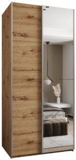 ABIKS MÖBEL Schwebetürenschrank LUX 3 hoher Schlafzimmerschrank - mit Spiegel Kleiderstange, Regalen