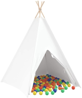 vidaXL Teepee Zelt Weiß 120 x 120 x 150 cm Stoff, Kunststoff 3385870