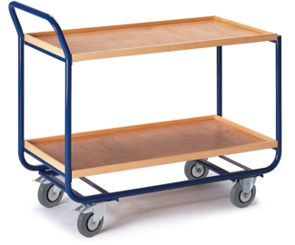 Rollcart Tischwagen mit 2 Etagen 1000x575mm Buchedekor 20mm Rand