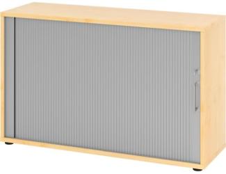 Rolladenschrank 2 OH BxTxH 120 x 40 x 74,8 cm Griff BS Ahorn/Sil