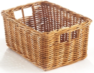 Kobolo Aufbewahrungskorb Rattankorb Regalkorb Rattan lacak eckig Größe S