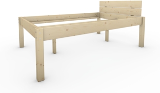 Pfostenbett Massivholzbett (Fichte) "Daybett" 120 x 190 cm 58 cm Holzbett 300kg