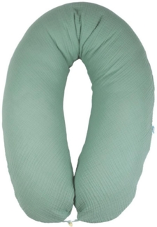 SEI Design Stillkissen Seitenschläferkissen XXL Babynest - Baby Erstausstattung Neugeborene, Schwangerschaftskissen 190x30 cm, Schwangerschaftskissen mit Bezug, Musselin Bezug 100% BIO Baumwolle, 100% Vegan