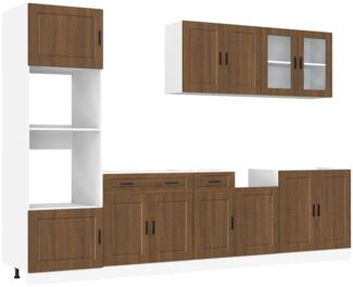 vidaXL 7-tlg. Küchenschrank-Set Porto Braun Eichen-Optik Holzwerkstoff 3314758