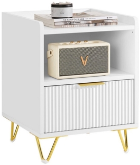 SoBuy Nachttisch FBT115, Couchtisch Schlafzimmer Wohnzimmer, (1-St), Nachtschrank mit 2 Schubladen, Beistelltisch, Nachtkommode