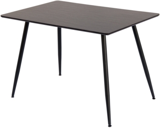 Esstisch Tischplatte mit Holzmaserung Küchentisch Esszimmertisch Speisetisch Tisch Esszimmer Küche 115x75 MDF Metallrahmen Dunkelbraun