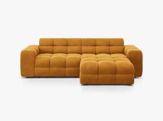 Micadoni Ecksofa Kendal 4-Sitzer Rechts Samt Senf