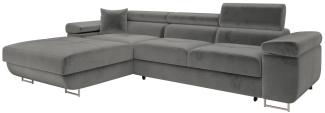 Ecksofa Torezio Mini mit Bettkasten, Schlaffunktion und Einstellbare Kopfstützen (Farbe: Manila 16, Seite: Links)