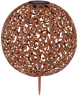 LED Solar Steckleuchte, Dekor Stanzungen Kugel, 28,5 cm
