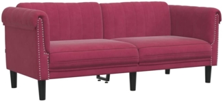 vidaXL Sofa 2-Sitzer Weinrot Samt 372579