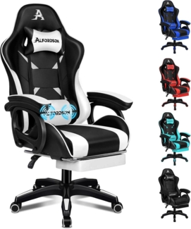 Ergonomischer Bürostuhl mit Massage-Lendenkissen, Rückenlehne, Fußstütze