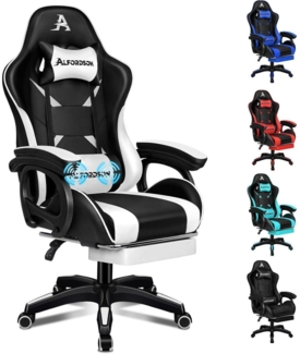 Ergonomischer Bürostuhl mit Massage-Lendenkissen, Rückenlehne, Fußstütze