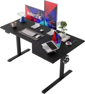 LuxusKollektion Eckschreibtisch Elektrischer L-förmiger Stehschreibtisch, höhenverstellbar, Schwarz