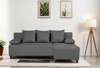 INOSIGN Ecksofa IWALANI, Schlafsofa mit Bettkasten, Recamiere beidseitig montierbar, L-Form, B/T/H 199/135/83 cm, Struktur weich & Velvet