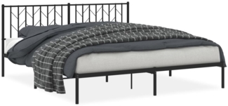vidaXL Bettgestell mit Kopfteil Metall Schwarz 180x200 cm 374441