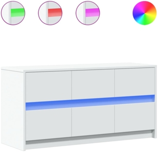 vidaXL TV-Schrank mit LED-Beleuchtung Weiß 100x34x50 cm Holzwerkstoff 852215