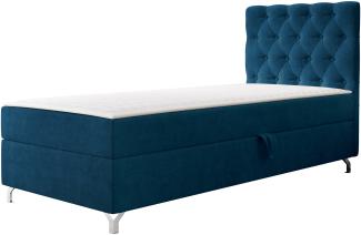 mirjan24 Boxspringbett mit H3-Matratze Cylio I , blau, 90x200 cm