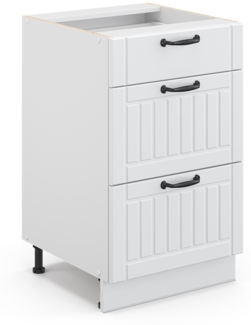 Küchenunterschrank Fame-Line Weiß Landhaus 50 cm ohne Arbeitsplatte Vicco