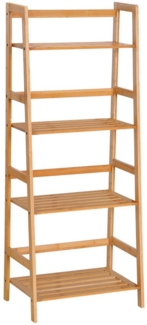 HOMCOM Bücherregal Aufbewahrungsregal aus Bambus mit 4 Ebenen, Büroregal 1-tlg, für Wohnzimmer, Schlafzimmer, Büro, Natur