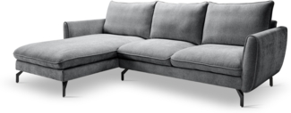 Ecksofa (B/H/T: 259x87x165 cm) in Grau