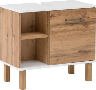 Schildmeyer Waschbeckenunterschrank 147630 Wido, Eiche Landhaus Dekor/weiß, 60 x 65,2 x 35 cm