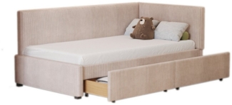 REDOM Polsterbett Schlafsofa Daybett Tagesbett (Einzelbett Jugendbett Kinderbett Hautfreundlicher Samtstoff, vielseitig einsetzbar für Gästezimmer und Wohnzimmer, 90x200 cm), Ohne Matratze