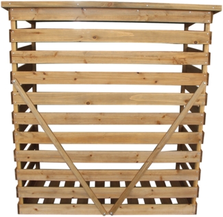 MCombo Kaminholzregal Brennholzregal Kaminholzunterstand 1200, mit Rückwand, aus Holz, Braun, 64 x 116 x 123 cm
