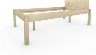 Pfostenbett Massivholzbett (Fichte) "Daybett" 120 x 220 cm 58 cm Holzbett 300kg