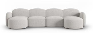 Micadoni Panorama Sofa Blair 6-Sitzer Chenille Silber Melange